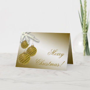 Cartes Pour Fêtes Annuelles Parties scintillant d'or ornements de Noël