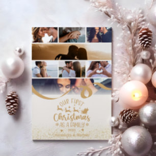 Cartes Pour Fêtes Annuelles Parties scintillant d'or Vertical 8 Photo Premier