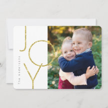 Parties scintillant JOY Photo Holiday Card