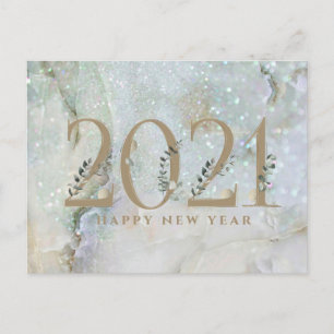 Cartes Pour Fêtes Annuelles Parties scintillant moderne marbre Bonne année 202