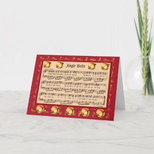 Cartes Pour Fêtes Annuelles partition de Jingle Bells avec des cloches et de f