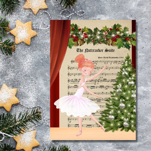 Cartes Pour Fêtes Annuelles Partition de musique vintage Casse-Noisette Danse