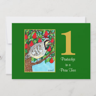 Cartes Pour Fêtes Annuelles Partridge in a Pear Tree Cute Custom Christmas