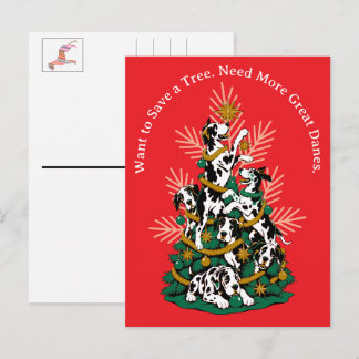 Cartes Pour Fêtes Annuelles Pas d'arbre blessé Grand Danois Noël