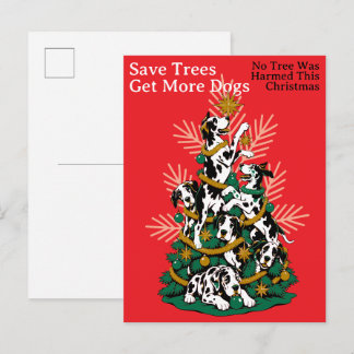 Cartes Pour Fêtes Annuelles Pas d'arbre blessé Grand Danois Noël