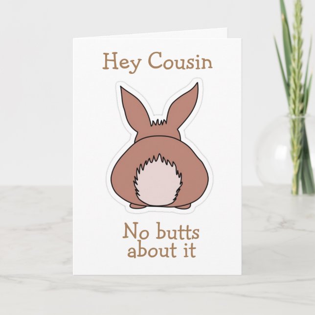 CARTES POUR FÊTES ANNUELLES PAS DE "BUTTS" À CE SUJET *COUSIN* HAPPY EASTER (Devant)