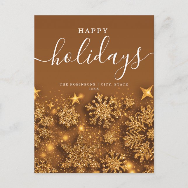 Cartes Pour Fêtes Annuelles Pas de photo Joyeux Noël Parties scintillant neige (Devant)