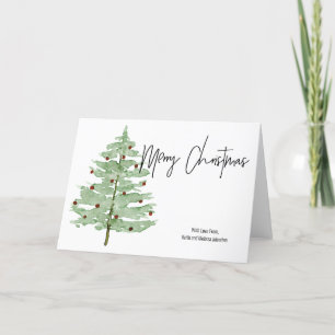 Cartes Pour Fêtes Annuelles Pas de photo Watercolor Christmas Tree Card