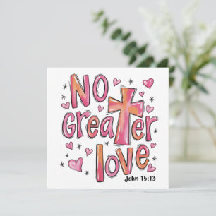 Cartes Pour Fêtes Annuelles Pas de plus grand amour Jésus Saint Valentin Noël