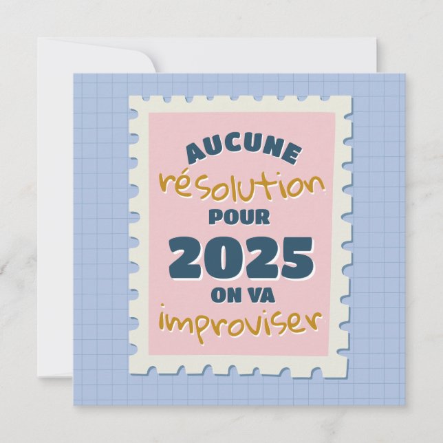 Cartes Pour Fêtes Annuelles Pas de résolution cette année (Devant)
