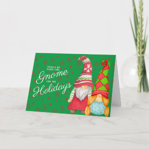 Cartes Pour Fêtes Annuelles Pas d'endroit comme Gnome pour les vacances