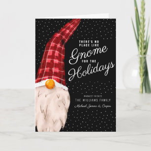 Cartes Pour Fêtes Annuelles Pas d'endroit comme Gnome pour les vacances