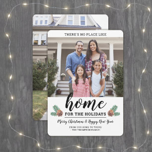 Cartes Pour Fêtes Annuelles Pas d'endroit comme la maison 2 Photo Simple Pins