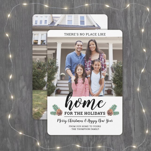 Cartes Pour Fêtes Annuelles Pas d'endroit comme la maison 2 Photo Simple Pins  (Créateur téléchargé)