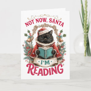 Cartes Pour Fêtes Annuelles Pas maintenant le Père Noël, je lis 