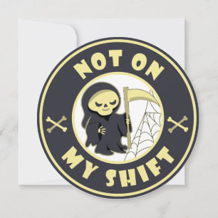 Cartes Pour Fêtes Annuelles Pas sur mon poste Grim Reaper Citation d'Halloween