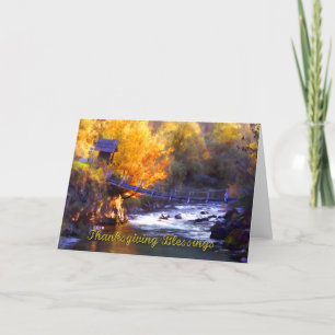Cartes Pour Fêtes Annuelles Passerelle à travers le ruisseau Thanksgiving Bles