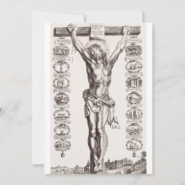 Cartes Pour Fêtes Annuelles Passion de Jésus crucifixion du Christ (Devant)