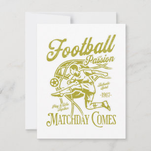 Cartes Pour Fêtes Annuelles Passion Football - Matchday Comprend - Soccer