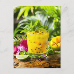 Cartes Pour Fêtes Annuelles Passion Fruit Mojito - Boisson Jaune