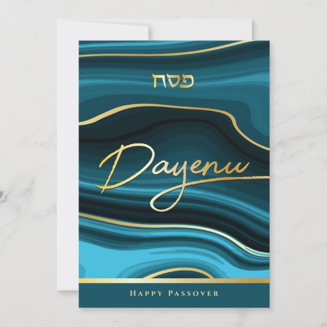 Cartes Pour Fêtes Annuelles Passover Grey Agate & Gold Pesach Card (Devant)