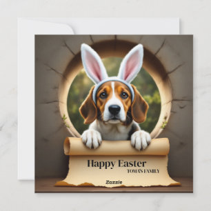 Cartes Pour Fêtes Annuelles Past hound dog - avec Nom de famille