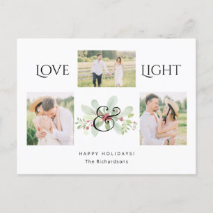 Cartes Pour Fêtes Annuelles Pastel Aquarelle Noël Floral 3 photos