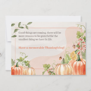 Cartes Pour Fêtes Annuelles Pastel Beige Floral Thanksgiving
