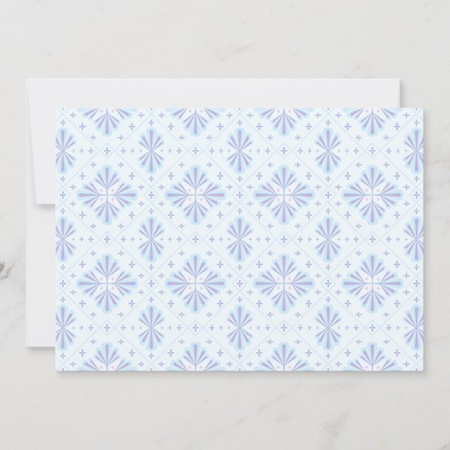 Cartes Pour Fêtes Annuelles Pastel Blue Geometric Floral Repeat Pattern  (Devant)
