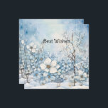 Cartes Pour Fêtes Annuelles Pastel Blue Winter Flowers Noël<br><div class="desc">Un bleu pastel délicat prend le dessus des fleurs,  des oiseaux et de la vieille maison vintage dans cette carte de Noël qui envoie "Meilleurs Voeux". Personnalisé sur le dos avec votre nom un verset approprié pour les vacances.</div>