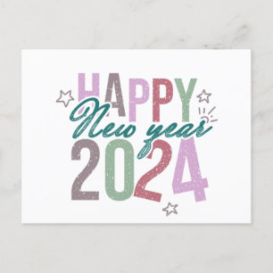 Cartes Pour Fêtes Annuelles Pastel Bonne Année 2024