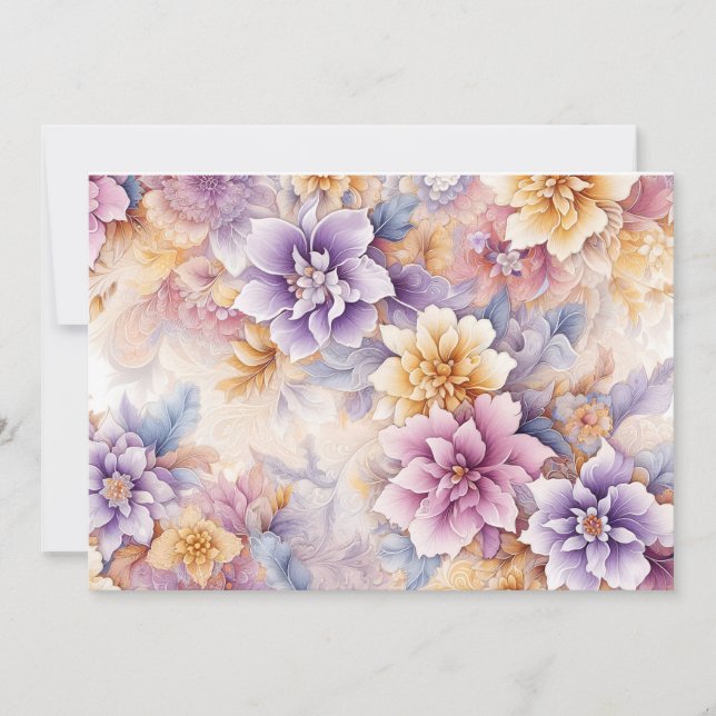 Cartes Pour Fêtes Annuelles Pastel Floral Card Pack x 10 (Devant)