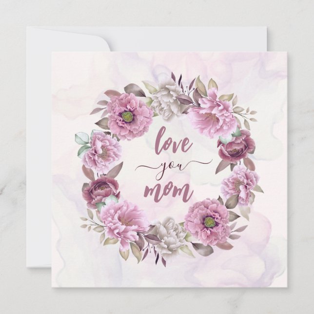 Cartes Pour Fêtes Annuelles Pastel Florals Vous Aimez Maman (Devant)
