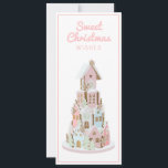 Cartes Pour Fêtes Annuelles Pastel Gingerpain Sucre Château Gâteau<br><div class="desc">Ce design de carte de Noël présente un château de biscuits en pain d'épices pastel branché, composé de 4 couches de maisons de biscuits. Vous pouvez personnaliser avec votre nom. Les couleurs comprennent le rose clair, le bleu clair et le vert clair et le bronzage sur un arrière - plan...</div>