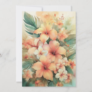 Cartes Pour Fêtes Annuelles Pastel Hibiscus