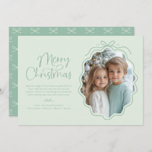 Cartes Pour Fêtes Annuelles Pastel Mint Green Wavy Retro Photo