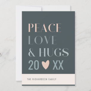 Cartes Pour Fêtes Annuelles Pastel Scandi Blush Gris Paix Amour & Câlins 2023