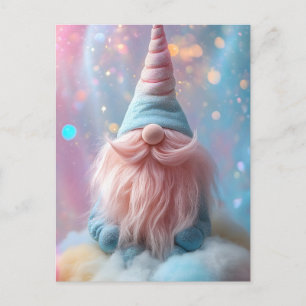 Cartes Pour Fêtes Annuelles Pastel Unicorn Gnome / Gonk avec barbe rose bouffa