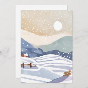 Cartes Pour Fêtes Annuelles Pastel Watercolor Hills