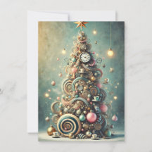 Pastel Whimsical Christmas Tree Salutations de vac
