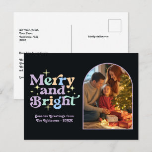 Cartes Pour Fêtes Annuelles Pastels Ludiques Joyeux et Lumineux Noël Rétro
