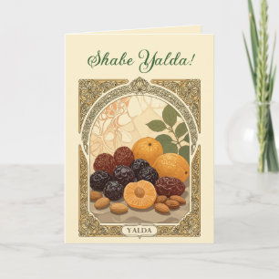Cartes Pour Fêtes Annuelles Pastèque de Yalda Chelle Nuit Fruits Secs et Noix