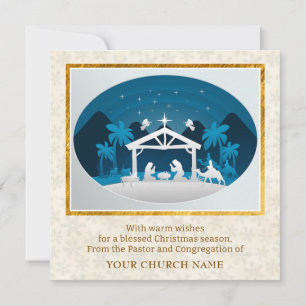 Cartes Pour Fêtes Annuelles Pasteur et Bénédictions de la Congrégation Église 
