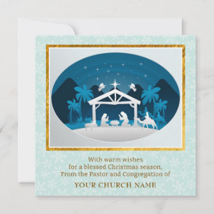 Cartes Pour Fêtes Annuelles Pasteur et Bénédictions de la Congrégation Église 