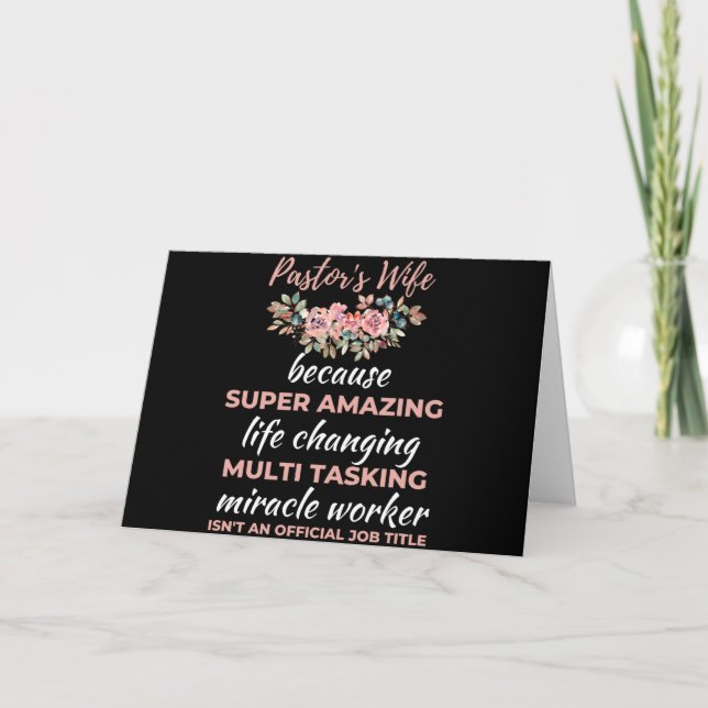 Cartes Pour Fêtes Annuelles Pasteur's Wife Because Super Amazing Life Changing (Devant)
