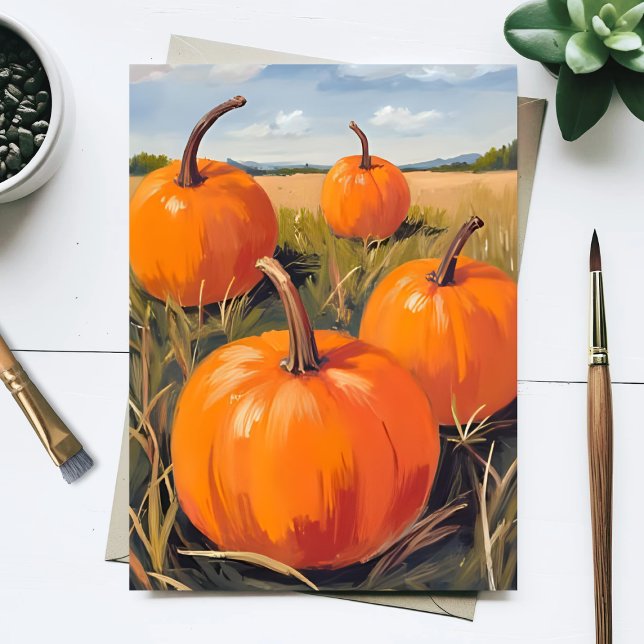 Cartes Pour Fêtes Annuelles Patch de citrouilles orange | Automne (Créateur téléchargé)