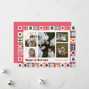 Cartes Pour Fêtes Annuelles Patchwork Joyeuses Fêtes Multicolore Photo