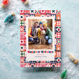 Cartes Pour Fêtes Annuelles Patchwork Joyeuses Fêtes Multicolore Photo