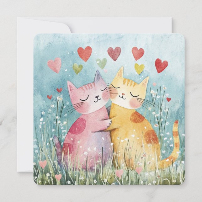 Cartes Pour Fêtes Annuelles Patchwork Kittens Saint-Valentin (Devant)