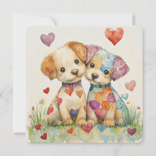 Cartes Pour Fêtes Annuelles Patchwork Pups Valentine
